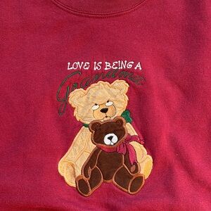 M&C Sportswear Vintage Sweatshirt Teddy Bear Love is Being A Grandma